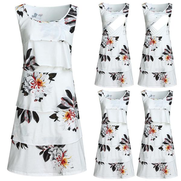 maternity dresses summer leaves printed pregnancy women floral sleeveless with pockets nursing breastfeeding dress, White
maternity dresses summer leaves printed pregnancy women floral sleeveless with pockets nursing breastfeeding dress, White