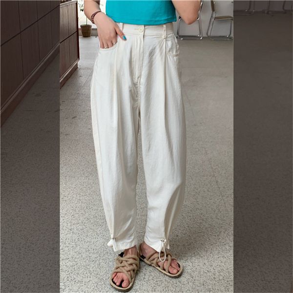 design elastic-waist brief drawstring slim loose women thin summer streetwear casual solid vintage pants 210421, Black;white
design elastic-waist brief drawstring slim loose women thin summer streetwear casual solid vintage pants 210421, Black;white