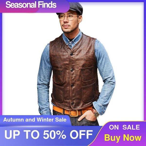 men's vests vintage 2021 brown men slim fit casual leather vest single breasted plus size xxxl genuine thin sheepskin spring natural co, Black;white
men's vests vintage 2021 brown men slim fit casual leather vest single breasted plus size xxxl genuine thin sheepskin spring natural co, Black;white