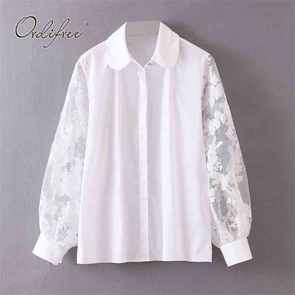 summer women white shirt blouse long sleeve casual loose lace embroidery 210513
summer women white shirt blouse long sleeve casual loose lace embroidery 210513