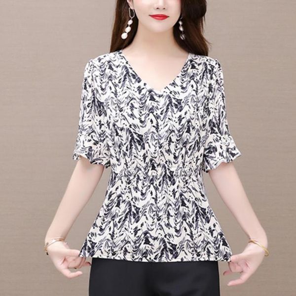 women tshirt chiffon summer autumn spring short sleeve casual elegant female v neck 5xl plus size black women's t-shirt, White
women tshirt chiffon summer autumn spring short sleeve casual elegant female v neck 5xl plus size black women's t-shirt, White