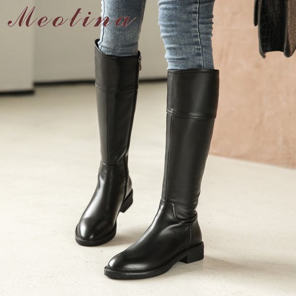meotina women riding boots shoes genuine leather thick heels knee high boots zip round toe low heel lady long boots black 34-40 210520
meotina women riding boots shoes genuine leather thick heels knee high boots zip round toe low heel lady long boots black 34-40 210520