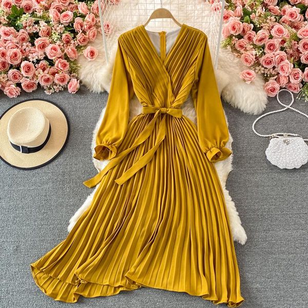 casual dresses singreiny autumn korean pleated dress women long sleeve v neck sashes a-line 2021 fashion streetwear midi, Black;gray
casual dresses singreiny autumn korean pleated dress women long sleeve v neck sashes a-line 2021 fashion streetwear midi, Black;gray