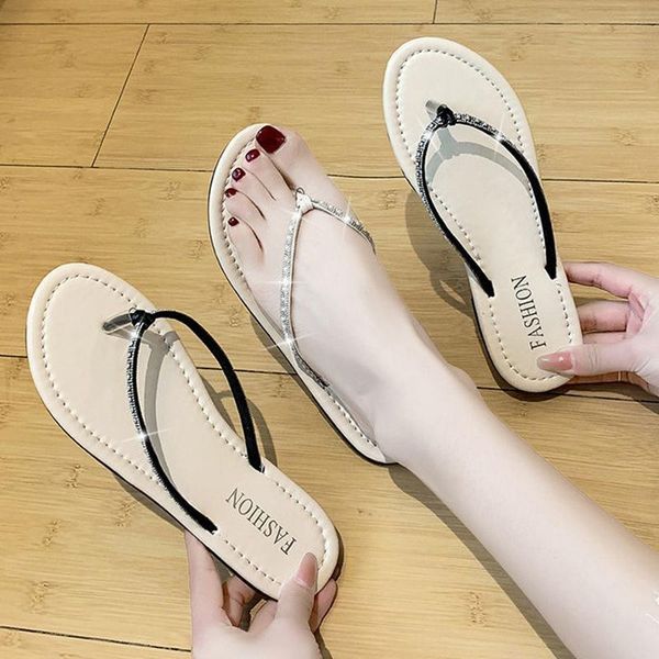 slippers women's flip flops summer outside rhinestone sandals narrow band slides korean fashion non-slip flat slipper female, Black
slippers women's flip flops summer outside rhinestone sandals narrow band slides korean fashion non-slip flat slipper female, Black