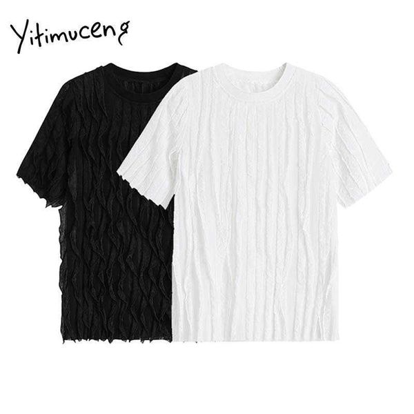 yitimuceng lace t shirts woman casual straight short sleeves tees unicolor white black summer korean fashion tshirts 210601
yitimuceng lace t shirts woman casual straight short sleeves tees unicolor white black summer korean fashion tshirts 210601