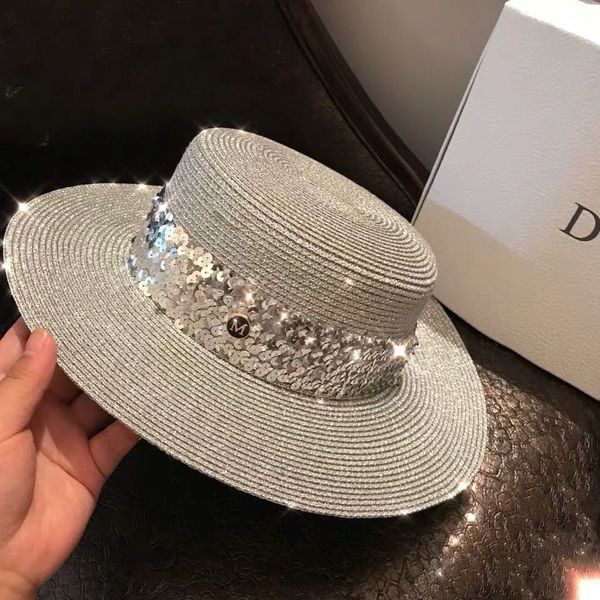 new summer sequin big brim straw hat star street shooting fashion versatile flat usa holiday sunscreen hat, Black;white
new summer sequin big brim straw hat star street shooting fashion versatile flat usa holiday sunscreen hat, Black;white
