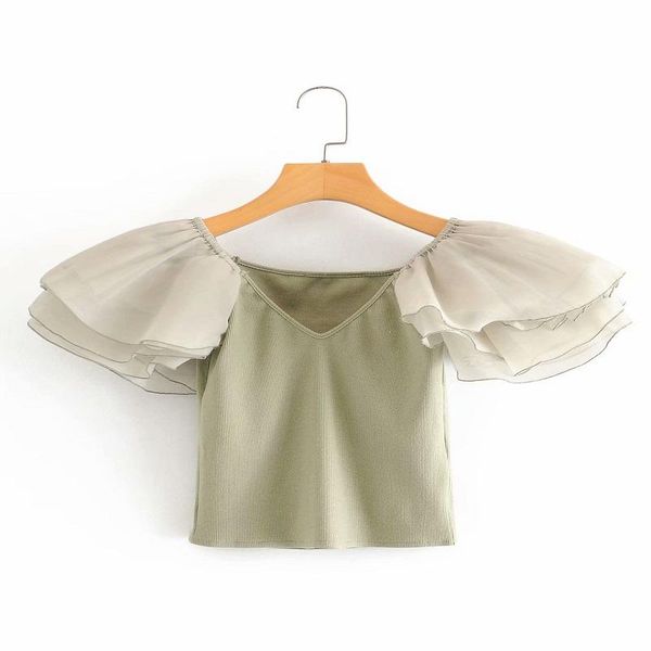 women's tanks & camis europe and the united states fashion personality loose organza puffy sleeve short jacket slim slimming v-neck swe, White
women's tanks & camis europe and the united states fashion personality loose organza puffy sleeve short jacket slim slimming v-neck swe, White