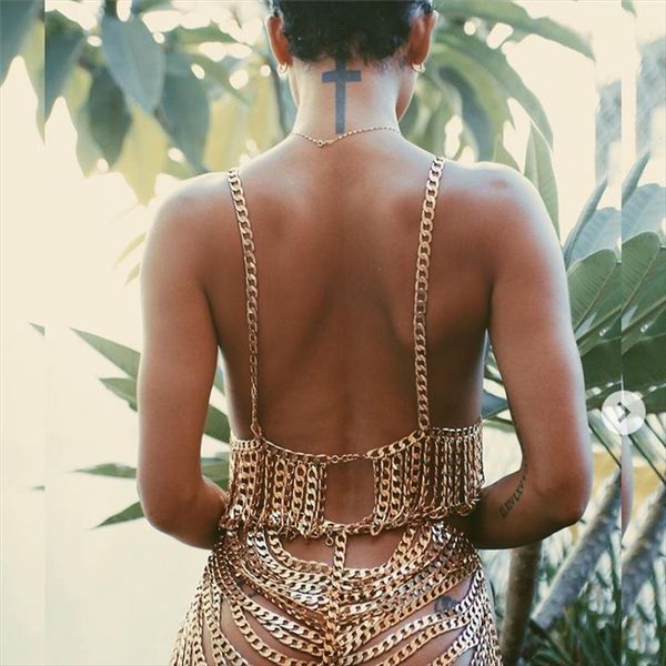 gold silver multilayer metal chain womens tank halter low cut backless sleeveless hollow camisole ladies music festival, White
gold silver multilayer metal chain womens tank halter low cut backless sleeveless hollow camisole ladies music festival, White
