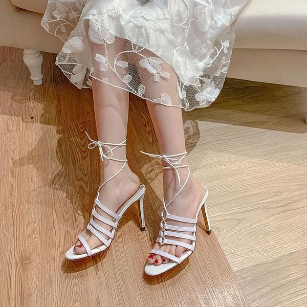 high heels women mesh lace sandals thin strap catwalk dating prom party shoes 31-50 dress, Black