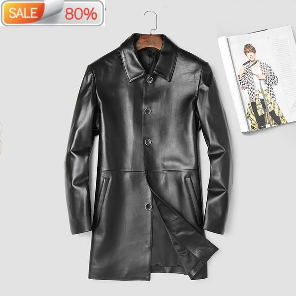 men's leather & faux 2021 genuine jacket long real sheepskin coat for men windbreaker jackets leren jas heren a02 b23004, Black
men's leather & faux 2021 genuine jacket long real sheepskin coat for men windbreaker jackets leren jas heren a02 b23004, Black
