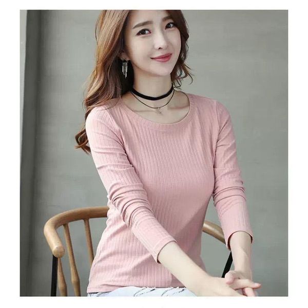 women's t-shirt woman tshirts autumn long-sleeved round neck women mujer camisetas, White
women's t-shirt woman tshirts autumn long-sleeved round neck women mujer camisetas, White