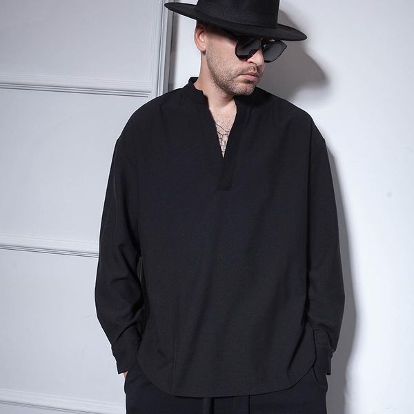 men's casual shirts european and american loose pullover shirt tide male long-sleeved hip-hop nightclub wild simple solid color str, White;black
men's casual shirts european and american loose pullover shirt tide male long-sleeved hip-hop nightclub wild simple solid color str, White;black