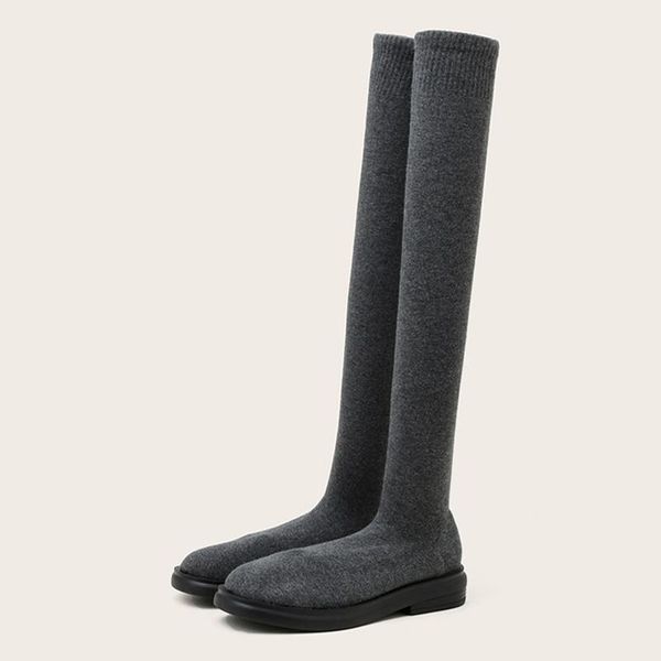 boots 2022 fashion cozy stretch fabric sock femme gray round toe flat women casual slip on over-the-knee heel thigh high shoes, Black
boots 2022 fashion cozy stretch fabric sock femme gray round toe flat women casual slip on over-the-knee heel thigh high shoes, Black