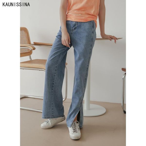 women's jeans high waist retro split loose wide leg pants full length boyfriend flare fashion denim trousers, Blue
women's jeans high waist retro split loose wide leg pants full length boyfriend flare fashion denim trousers, Blue