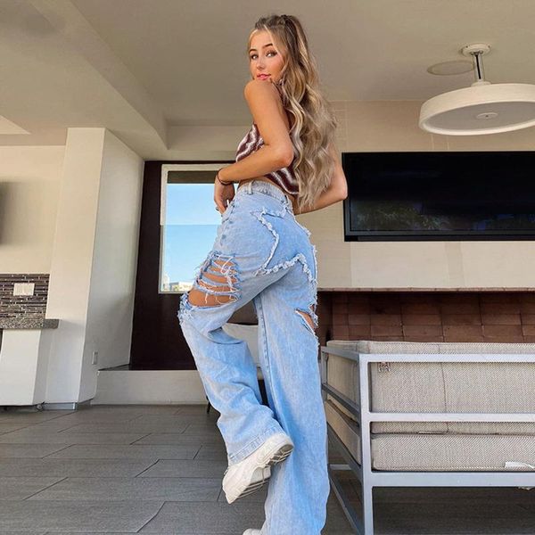 women's jeans women autumn ripped boyfriend chic fashion hole wide leg vintage high waist zipper denim pants, Blue
women's jeans women autumn ripped boyfriend chic fashion hole wide leg vintage high waist zipper denim pants, Blue