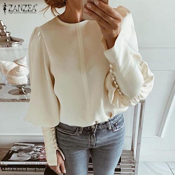 fashion blouse 2021 zanzea women autumn long puff sleeve shirt office lady work ol blusas solid loose tunic shirts plus size, White
fashion blouse 2021 zanzea women autumn long puff sleeve shirt office lady work ol blusas solid loose tunic shirts plus size, White