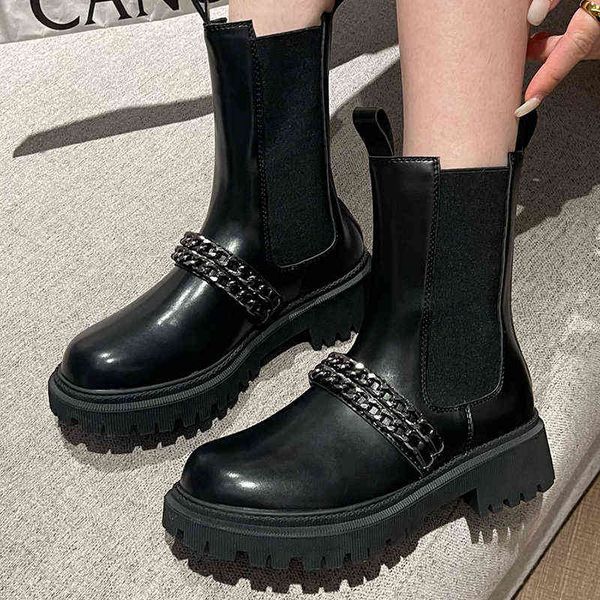 2022 autumn and winter new women martin boots fashion female round toe square heels metal shoes platform modern ankle boots, Black
2022 autumn and winter new women martin boots fashion female round toe square heels metal shoes platform modern ankle boots, Black