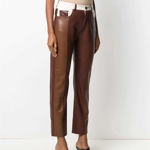 women's pants & capris pants women faux leather ladies high waist casual straight zipper ankle-length trousers color patc fldo, Black;white
women's pants & capris pants women faux leather ladies high waist casual straight zipper ankle-length trousers color patc fldo, Black;white