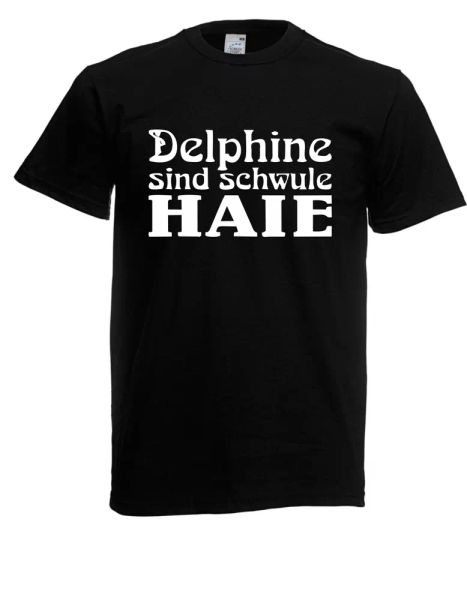 mens t-shirt dolphins are gay sharks size up to 5xl, White;black
mens t-shirt dolphins are gay sharks size up to 5xl, White;black