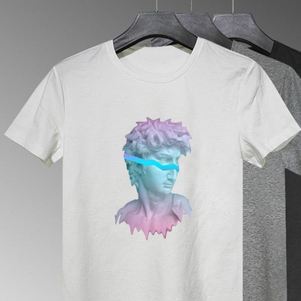 harajuku modern the blue light women t shirts band covers eyes of stone statue graphic michelangelo, White
harajuku modern the blue light women t shirts band covers eyes of stone statue graphic michelangelo, White