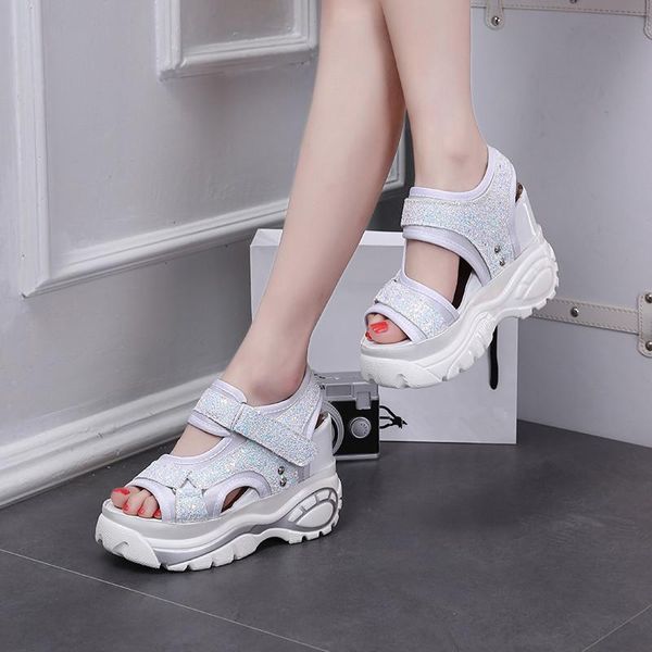 women fish mouth platform high heels wedge gladiator sandals fashion glitter summer shoes woman black white zapatos mujer
women fish mouth platform high heels wedge gladiator sandals fashion glitter summer shoes woman black white zapatos mujer