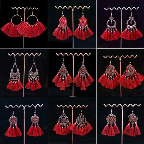 dangle & chandelier year chinese style red tassel rope braided earrings festive retro ethnic women fashion jewelry, Silver
dangle & chandelier year chinese style red tassel rope braided earrings festive retro ethnic women fashion jewelry, Silver