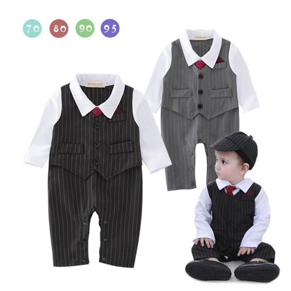 jumpsuits british style autumn boys' wear baby one-piece gentleman black grey striped vest red tie long sleeve creeping suit with hat, Blue
jumpsuits british style autumn boys' wear baby one-piece gentleman black grey striped vest red tie long sleeve creeping suit with hat, Blue