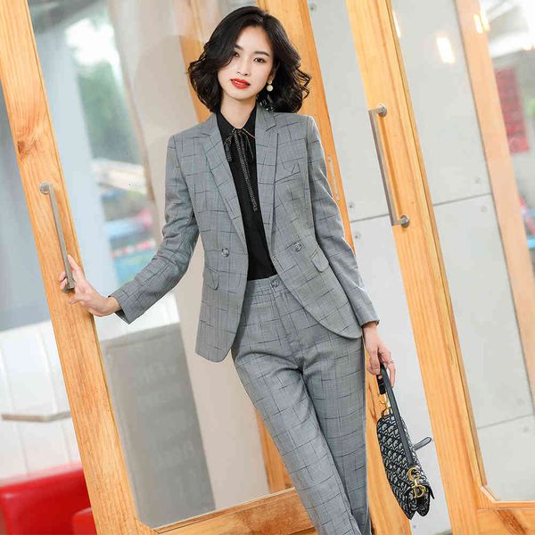 pant female black gray single breasted blazer plaid and suit pants lady in office business i wear 2 piece set for spring winter, White
pant female black gray single breasted blazer plaid and suit pants lady in office business i wear 2 piece set for spring winter, White