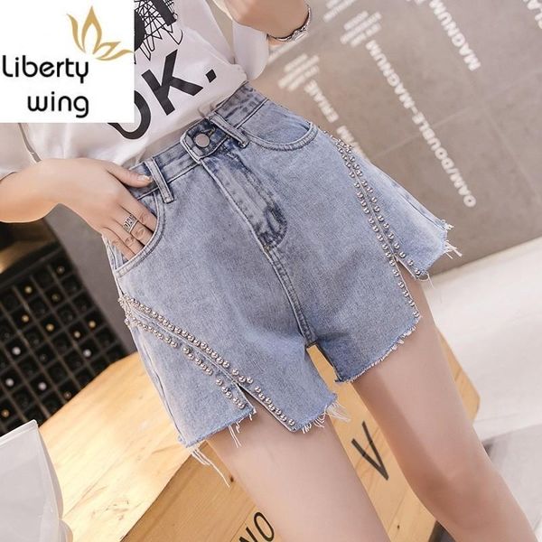 women's jeans waist denim women high street slim beaded irregular tassel college pants casual wide leg shorts, Blue
women's jeans waist denim women high street slim beaded irregular tassel college pants casual wide leg shorts, Blue