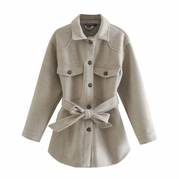 women's jackets 2021 autumn winter women vintage thick shirt jacket with sashes warm coat female casual pockets solid outwear for, Black;brown
women's jackets 2021 autumn winter women vintage thick shirt jacket with sashes warm coat female casual pockets solid outwear for, Black;brown