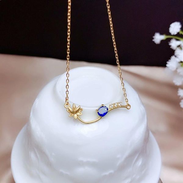 elegant gold plated women's lotus flower necklace inlay blue zircon crystal cocktail party jewelry lover's gift pendant necklaces, Silver
elegant gold plated women's lotus flower necklace inlay blue zircon crystal cocktail party jewelry lover's gift pendant necklaces, Silver