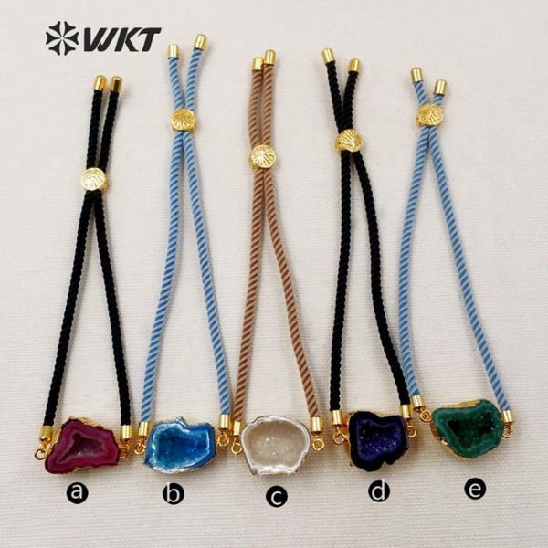 charm bracelets wt-b390 adjustable rope bracelet with colorful nylon irregular shape natural druzy geode fashion, Golden;silver
charm bracelets wt-b390 adjustable rope bracelet with colorful nylon irregular shape natural druzy geode fashion, Golden;silver