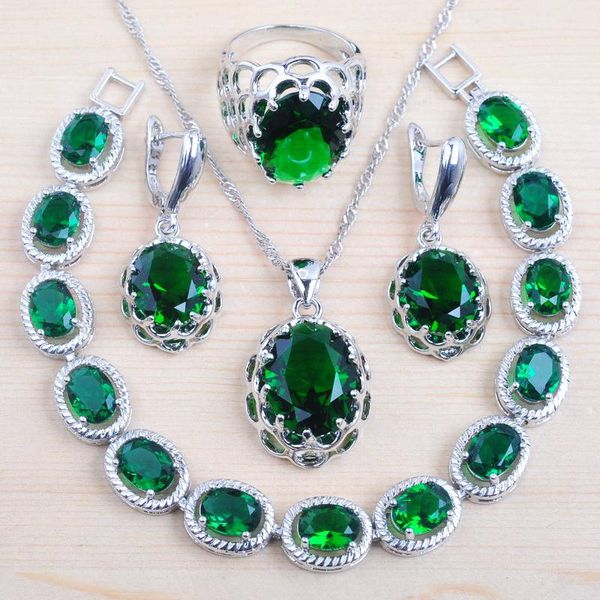 earrings & necklace silver color green zircon for women jewelry sets bracelet pendant ring qs0162
earrings & necklace silver color green zircon for women jewelry sets bracelet pendant ring qs0162