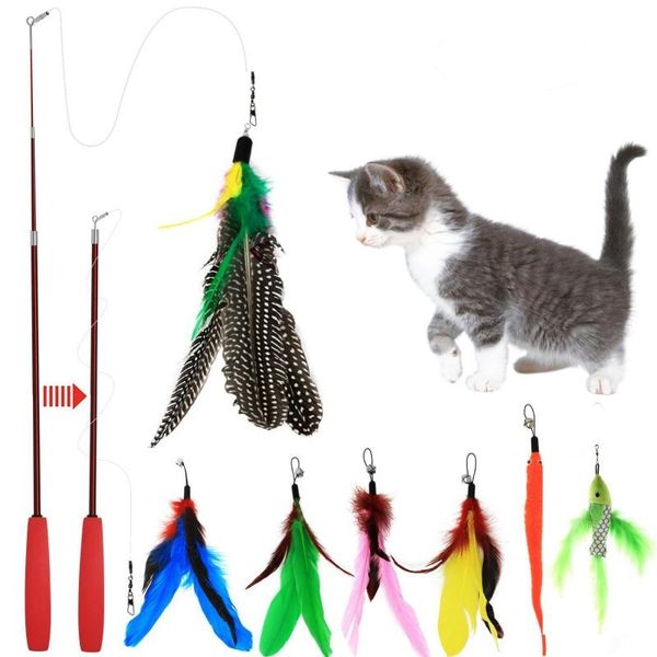 cat toys pet toy wire feather rod durable steel wand catcher extendable teaser stick interactive 1s426
cat toys pet toy wire feather rod durable steel wand catcher extendable teaser stick interactive 1s426