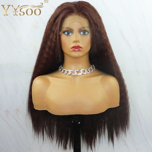 yysoo color futura hair 13x4 smooth kinky lace front prunes long synthetic yaki for women girl, Black;brown
yysoo color futura hair 13x4 smooth kinky lace front prunes long synthetic yaki for women girl, Black;brown