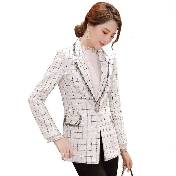 women's suits & blazers fashion 2021 korea design ladies blazer women girl white black plaid elegant jacket g2bp
women's suits & blazers fashion 2021 korea design ladies blazer women girl white black plaid elegant jacket g2bp