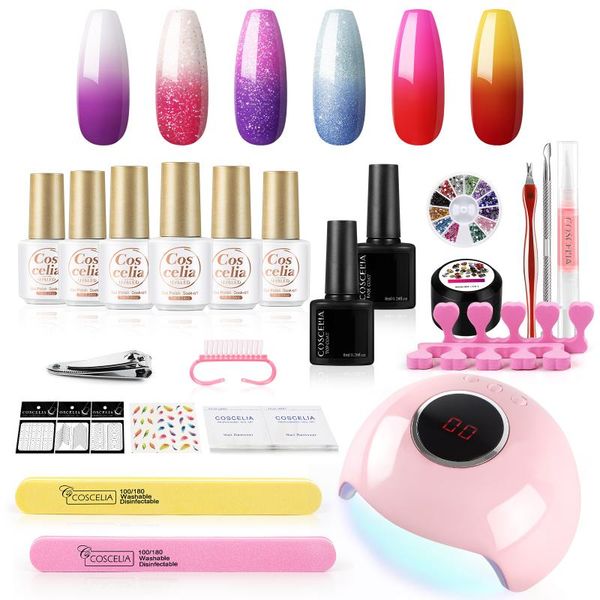 nail art kits coscelia temperature color changing gel polish set kit with uv led lamp manicure decoration tools
nail art kits coscelia temperature color changing gel polish set kit with uv led lamp manicure decoration tools