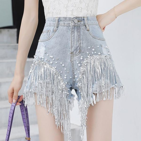 women's shorts womens 2021 summer rhinestone pearls tassels beads high waist denim female casual wide leg jeans chic wild, White;black
women's shorts womens 2021 summer rhinestone pearls tassels beads high waist denim female casual wide leg jeans chic wild, White;black