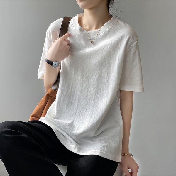 summer t shirt women england style simple cotton t-shirt female camisetas loose harajuku o neck solid women 59a 210420, White
summer t shirt women england style simple cotton t-shirt female camisetas loose harajuku o neck solid women 59a 210420, White
