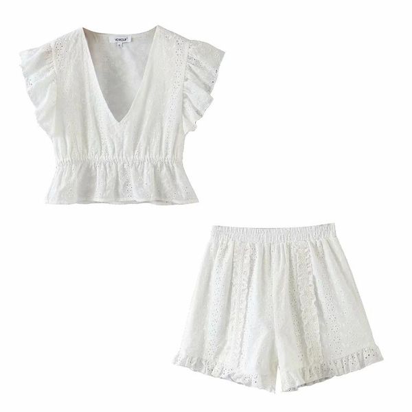 two piece dress lace ruffles matching sets women summer holiday 2 outfits v neck short shirts and wide leg pants co-ord set 2021, White
two piece dress lace ruffles matching sets women summer holiday 2 outfits v neck short shirts and wide leg pants co-ord set 2021, White