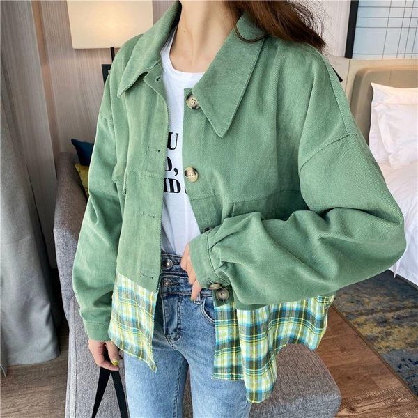 women's jackets autumn women shirt fashion full sleeve blouse female jacket spliced, Black;brown
women's jackets autumn women shirt fashion full sleeve blouse female jacket spliced, Black;brown