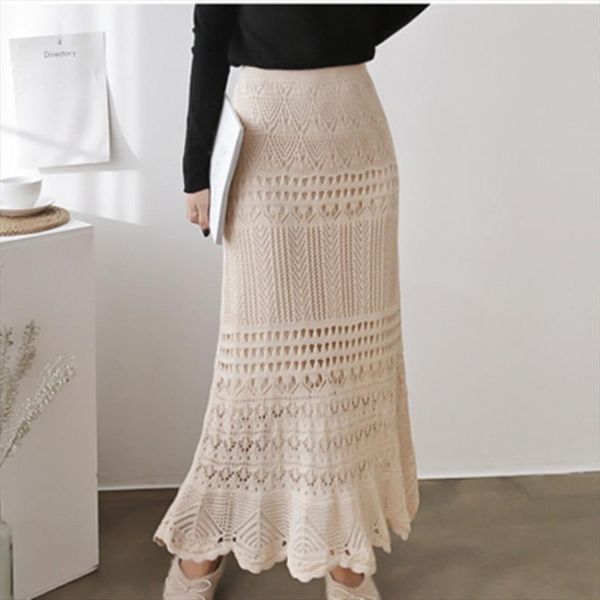 korean fashion autumn women skirt long hollow out knitted maxi chic elasticity waist crochet, Black
korean fashion autumn women skirt long hollow out knitted maxi chic elasticity waist crochet, Black