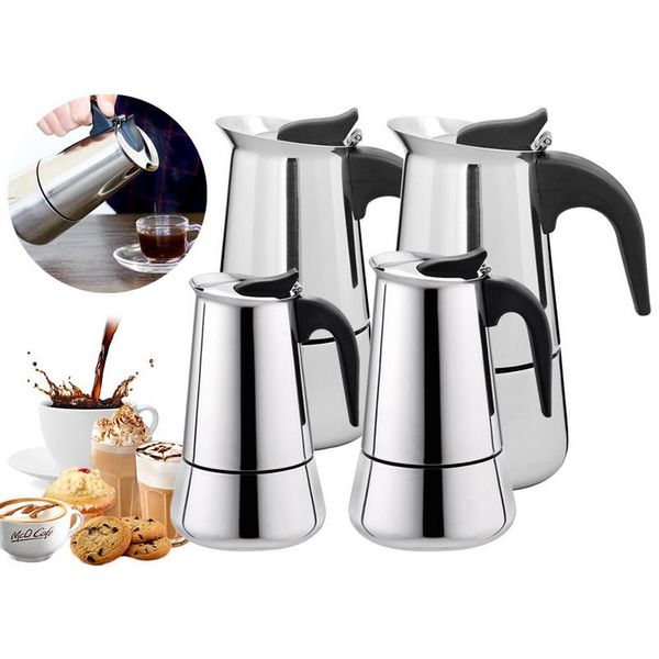 coffee pots stainless steel kettle brewer pot portable espresso maker moka pro barista 100ml/200ml/300ml/450ml#2
coffee pots stainless steel kettle brewer pot portable espresso maker moka pro barista 100ml/200ml/300ml/450ml#2