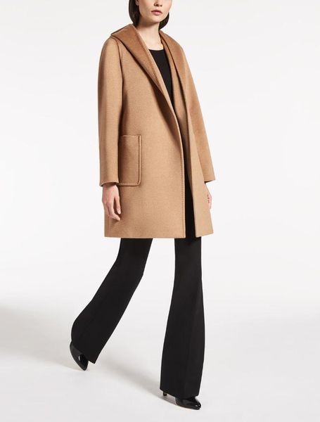 women's wool & blends obrix female camel hair spring autumn coat hooded v-neck casual full sleeve belt closure streetwear trendy for wo, Black
women's wool & blends obrix female camel hair spring autumn coat hooded v-neck casual full sleeve belt closure streetwear trendy for wo, Black