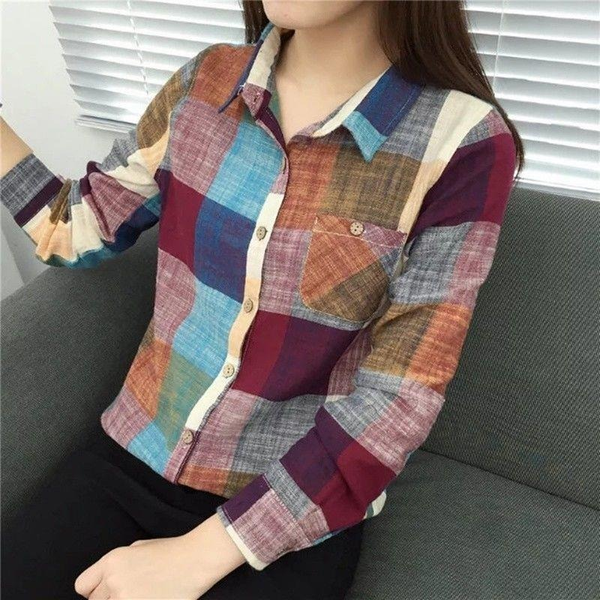 plaid shirt spring summer 2021 women fashion blouse women vintage clothes female long sleeve blouses women shirts, White
plaid shirt spring summer 2021 women fashion blouse women vintage clothes female long sleeve blouses women shirts, White