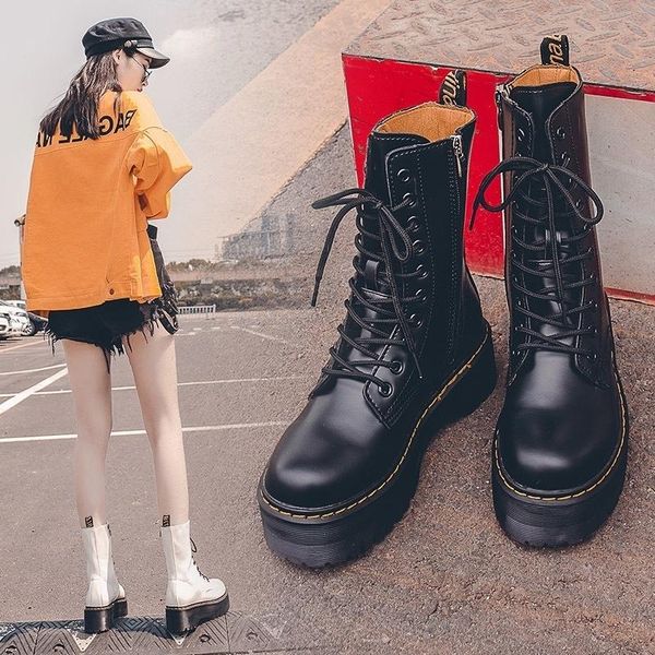dress shoes thick sole high zipper single boots 2021 women's muffin british wind locomotive, Black
dress shoes thick sole high zipper single boots 2021 women's muffin british wind locomotive, Black