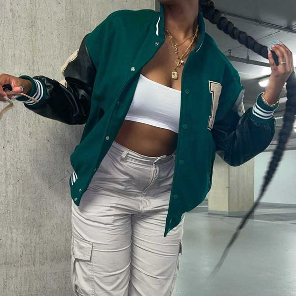 women leather baseball jacket harajuku bone letter varsity bomber jackets hip hop streetwear men college breasted coats 211013, Black;brown
women leather baseball jacket harajuku bone letter varsity bomber jackets hip hop streetwear men college breasted coats 211013, Black;brown