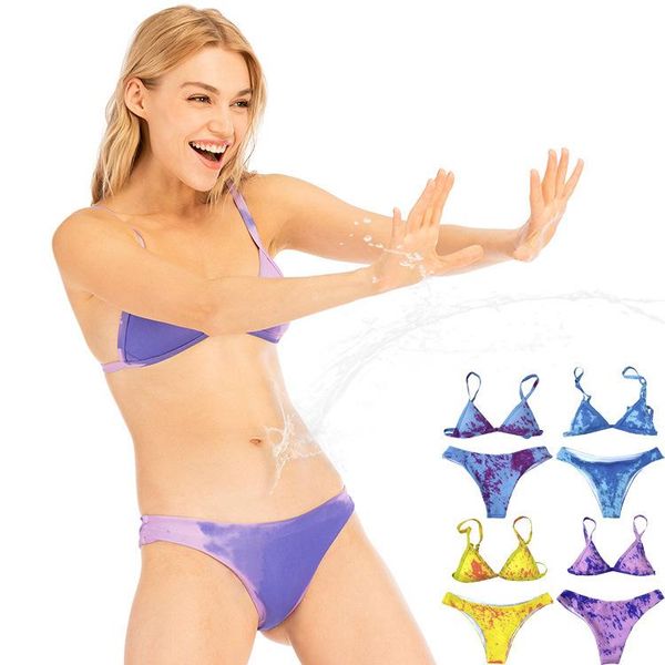 women's swimwear changing color bikini set beach bathing suit swimming wear swimsuit high temperature discoloration for women swim summ, White;black
women's swimwear changing color bikini set beach bathing suit swimming wear swimsuit high temperature discoloration for women swim summ, White;black