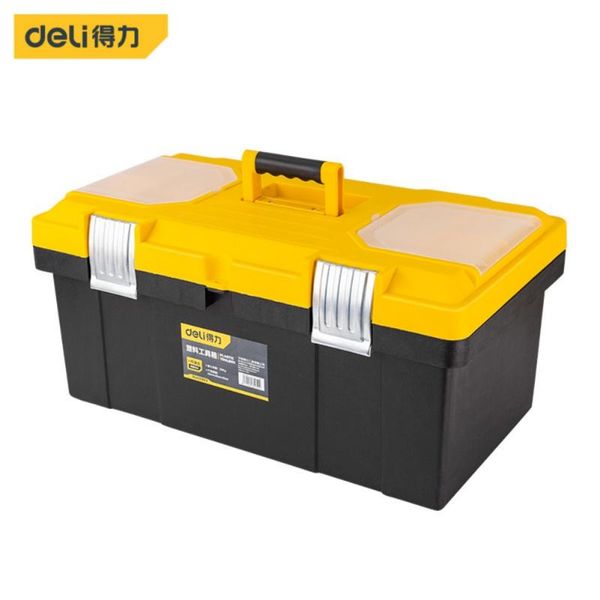deli plastic tool box 53*31*25cm rubber-plastic bi-material handle, comfortable grip, two-layer structure organizers
deli plastic tool box 53*31*25cm rubber-plastic bi-material handle, comfortable grip, two-layer structure organizers