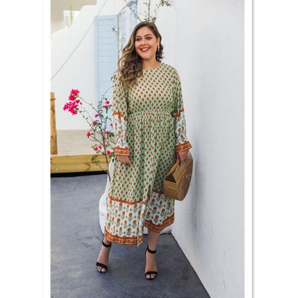 maternity dresses fashion plus size dress spring and summer round neck printed split long women elegant, White
maternity dresses fashion plus size dress spring and summer round neck printed split long women elegant, White